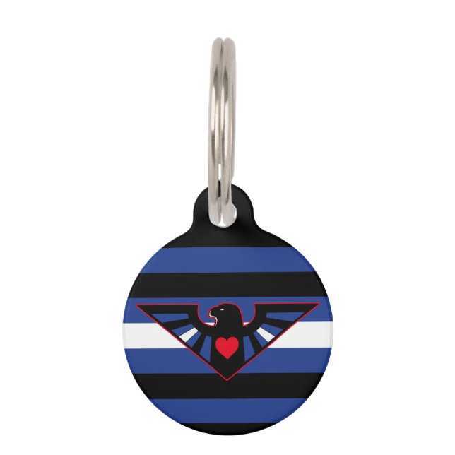 Leather Eagle Pride Flag Pet Tag (Front)
