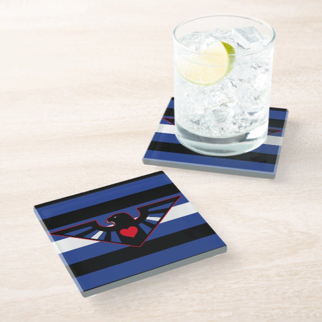 Leather Eagle Pride Glass Coaster (Angled)