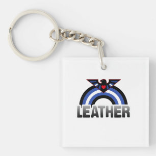 Leather Eagle Pride Key Ring