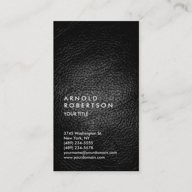 Leather Effect Modern Professional Business Card (Front)