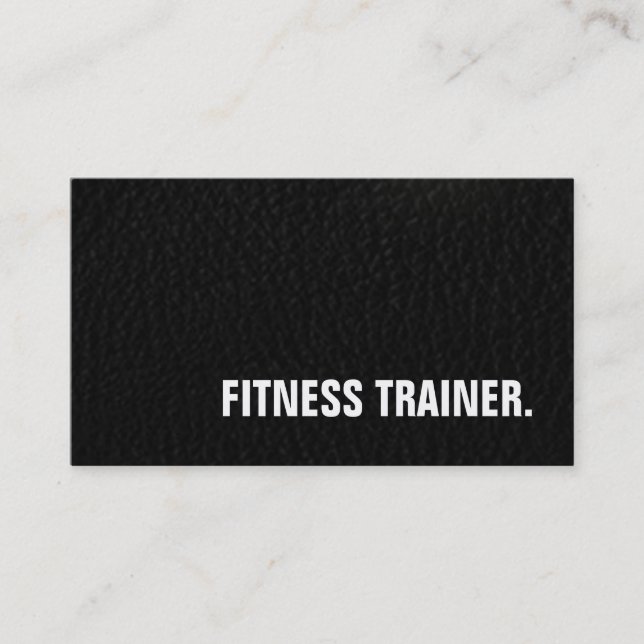 Leather Effect Unique Special Grey Fitness Trainer Business Card (Front)