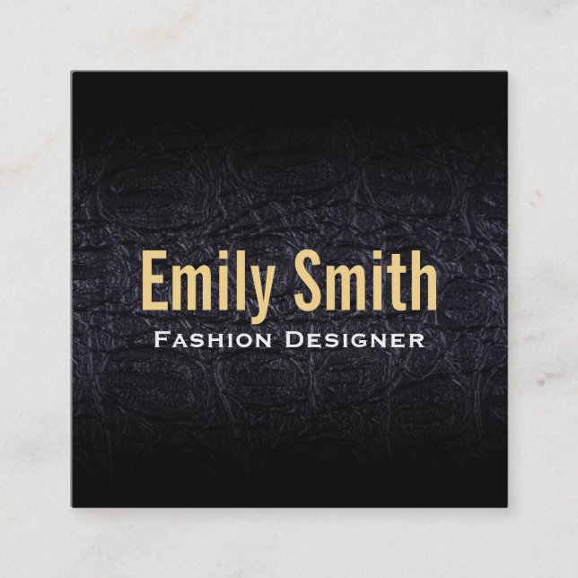 Leather Faux (crocodile) Square Business Card (Front)