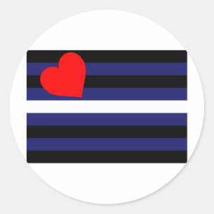 LEATHER FLAG ORIGINAL CLASSIC ROUND STICKER