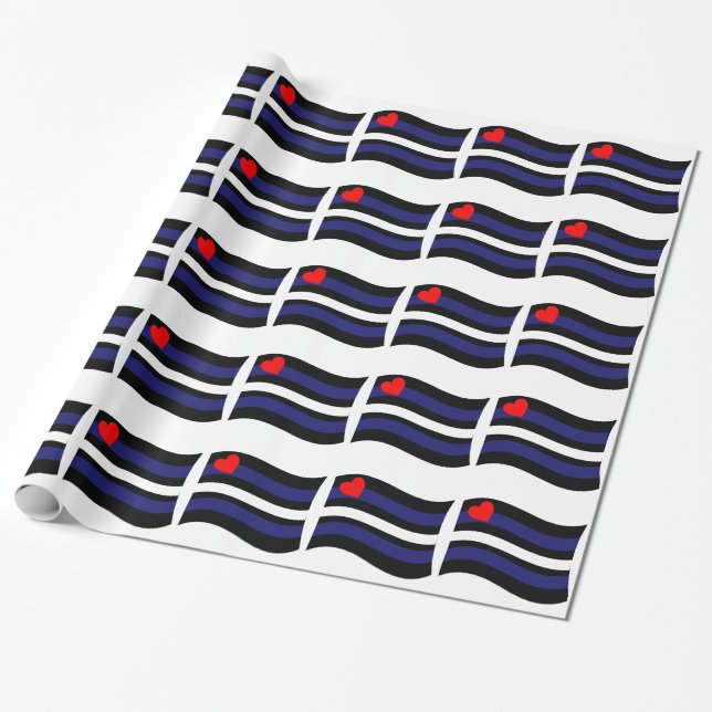 LEATHER FLAG WAVING -.png Wrapping Paper (Unrolled)