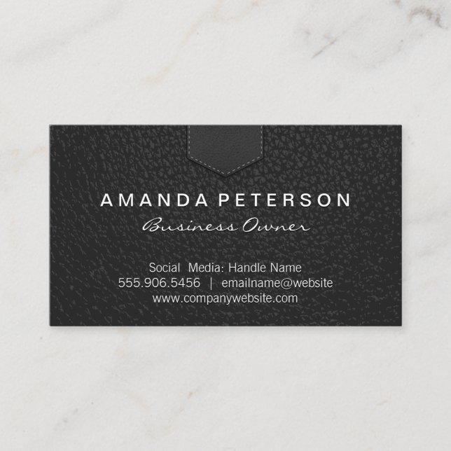 Leather Flap | Stitched Business Card (Front)