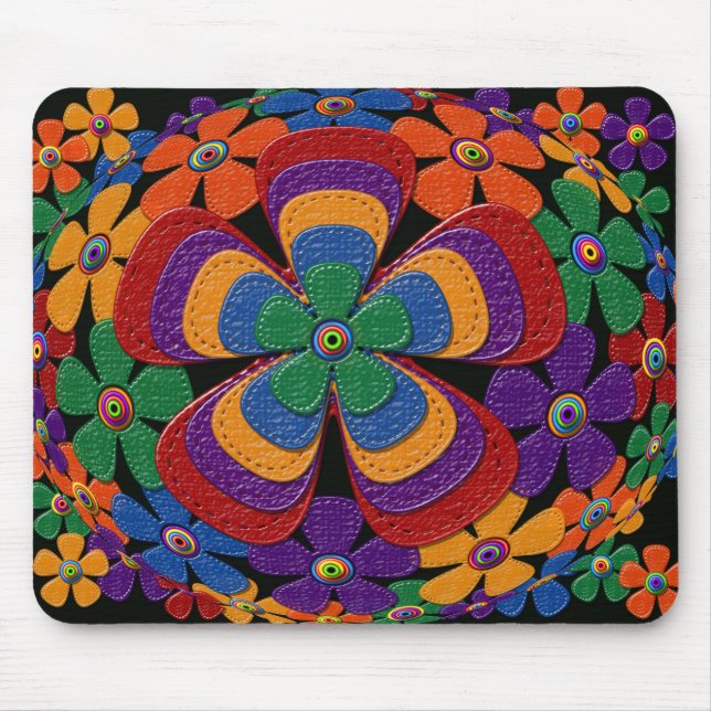 leather flowers mouse pad (Front)