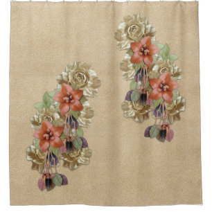 Leather Flowers & Suede Texture Art Shower Curtain