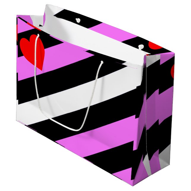 Leather Girl Pride Flag Large Gift Bag (Front Angled)