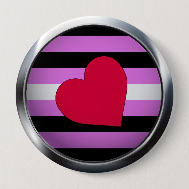 LEATHER GIRL PRIDE MEDALLION 10 CM ROUND BADGE (Front)