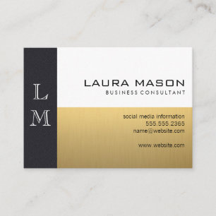 Leather Gold White Business Card