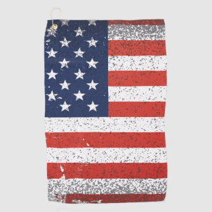 Leather Golf Glove with Flag of USA Towel