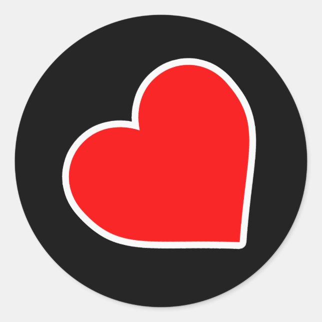 LEATHER HEART SYMBOL 3D CLASSIC ROUND STICKER (Front)