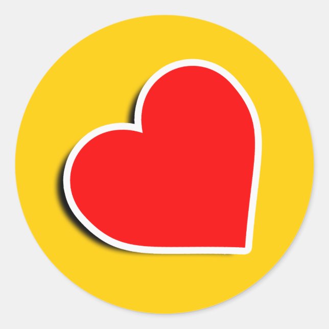 LEATHER HEART SYMBOL 3D CLASSIC ROUND STICKER (Front)