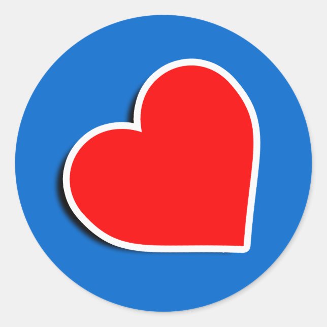 LEATHER HEART SYMBOL 3D CLASSIC ROUND STICKER (Front)