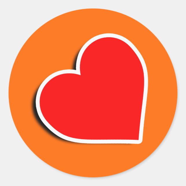 LEATHER HEART SYMBOL 3D CLASSIC ROUND STICKER (Front)