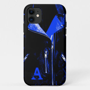 Leather Jacket Blue monogram iPhone 5 case