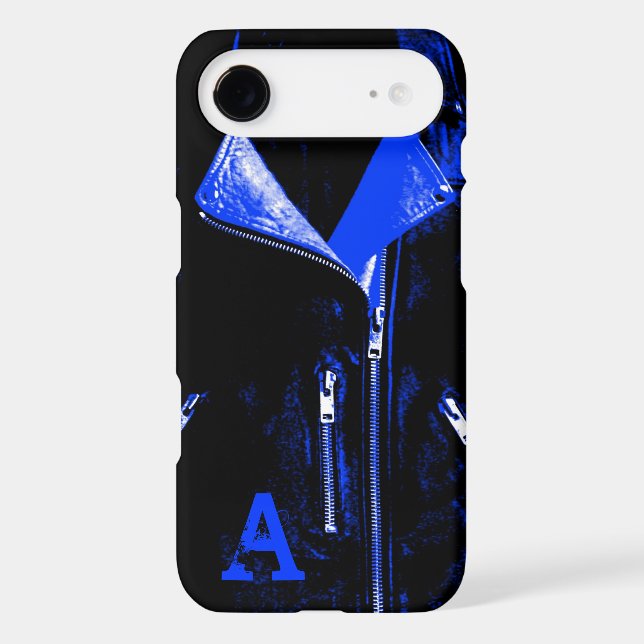 Leather Jacket Blue monogram iPhone 7 case (Back)