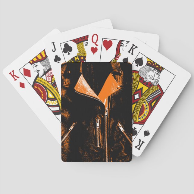 Leather Jacket Orange playing cards (Back)