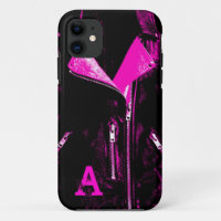 Leather Jacket Pink monogram iPhone 5 case
