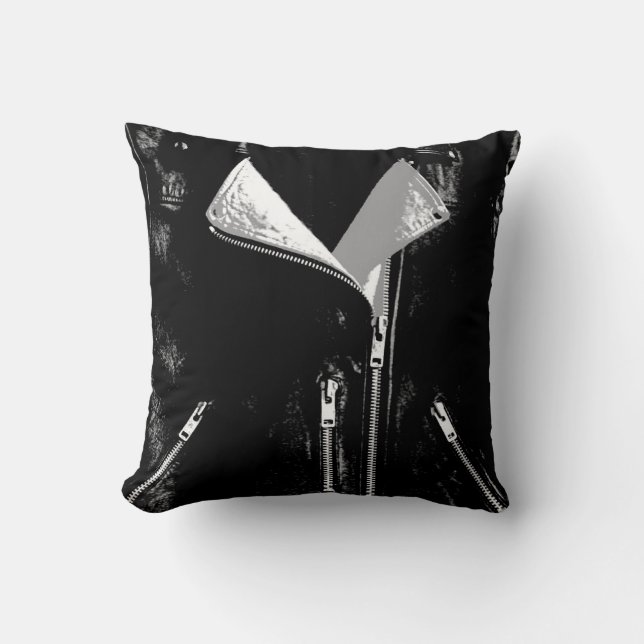 Leather Jacket printed throw pillow square (Front)