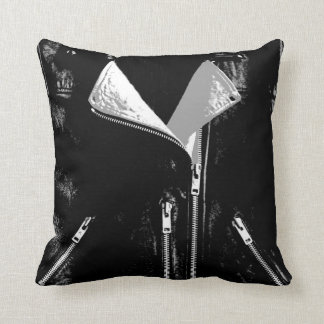 Leather Jacket printed throw pillow square
