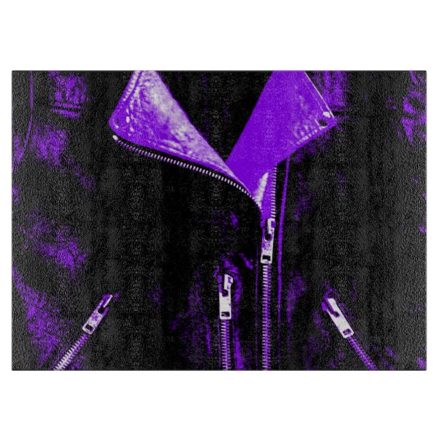 Leather Jacket Purple cutting board (Front)