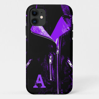 Leather Jacket Purple monogram iPhone 5 case