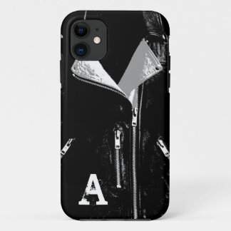 Leather Jacket White monogram iPhone 5 case