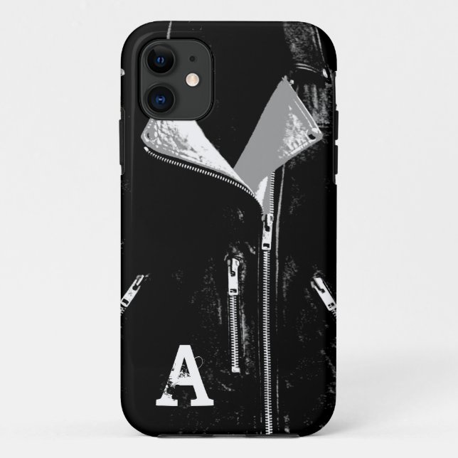 Leather Jacket White monogram iPhone 5 case (Back)