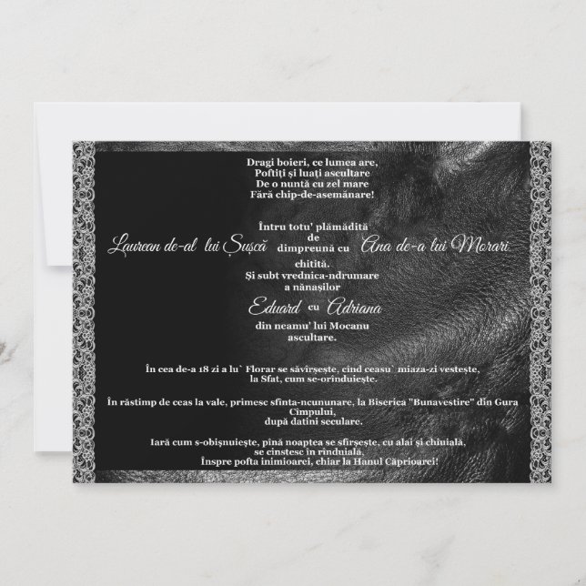 Leather & Lace Offbeat Biker Wedding InvitationREO Invitation (Front)