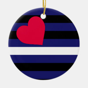Leather Latex and BDSM Pride Flag Ceramic Tree Decoration