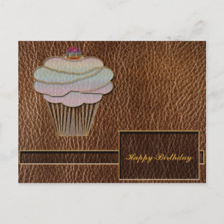 Leather-Look Baking Postcard
