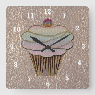 Leather-Look Baking Soft Square Wall Clock