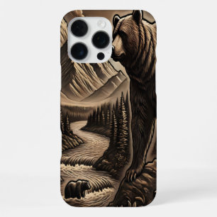 Leather Look Bear by Water iPhone 16 Pro Max Case
