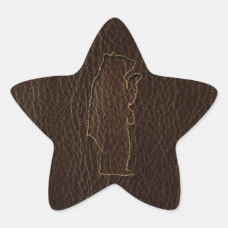 Leather-Look Black Bear Dark Star Sticker