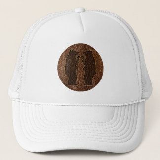 Leather-Look Black Bear Trucker Hat