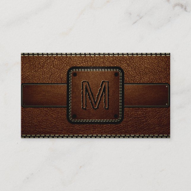 Leather Look Brown Business Card (Front)