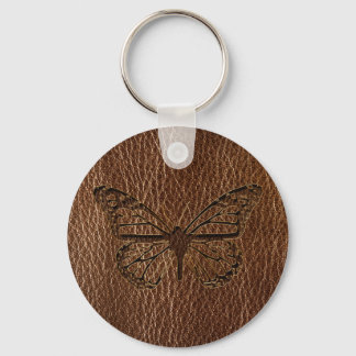 Leather-Look Butterfly Key Ring