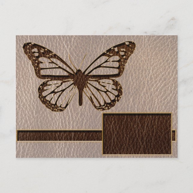 Leather-Look Butterfly Soft Postcard (Front)