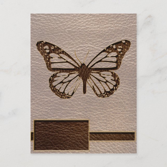 Leather-Look Butterfly Soft Postcard (Front)