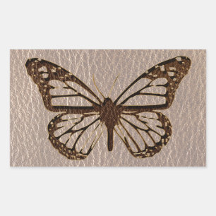 Leather-Look Butterfly Soft Rectangular Sticker