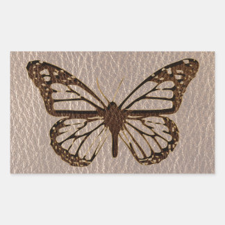 Leather-Look Butterfly Soft Rectangular Sticker