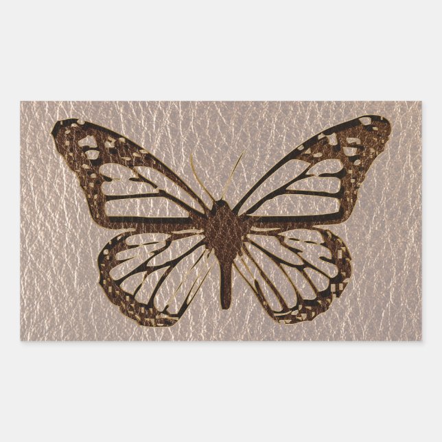 Leather-Look Butterfly Soft Rectangular Sticker (Front)