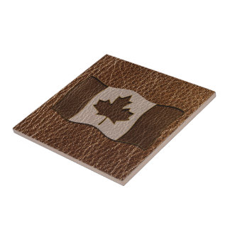Leather-Look Canada Flag Tile