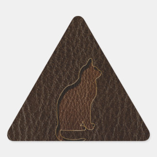 Leather-Look Cat Dark Triangle Sticker