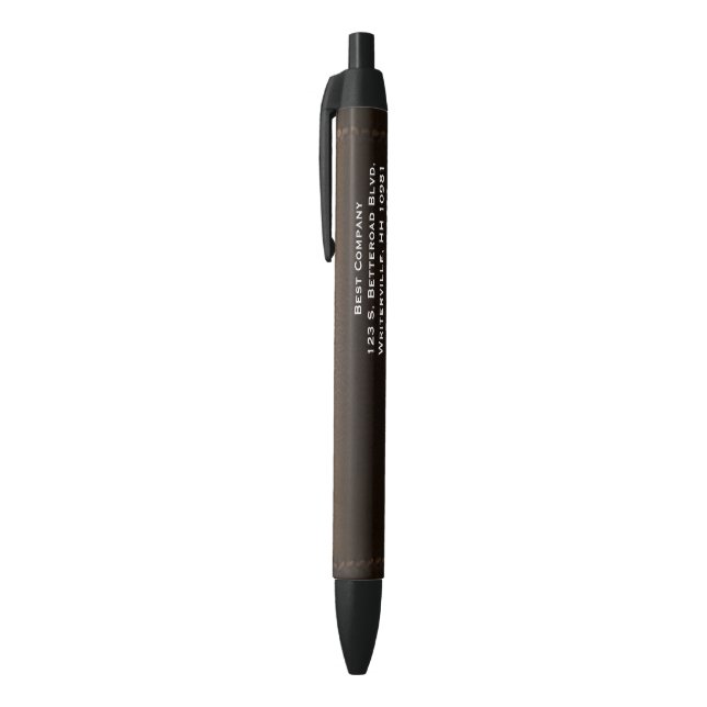 Leather look customised black ink pen (Top (Vertical))