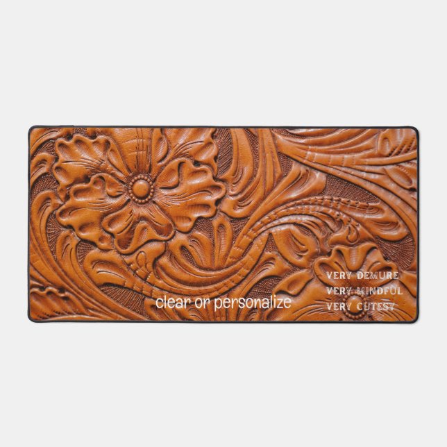 Leather-LOOK desk mat for office/dorm customisable (Front)