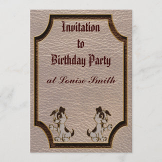 Leather-Look Dog Soft Invitation