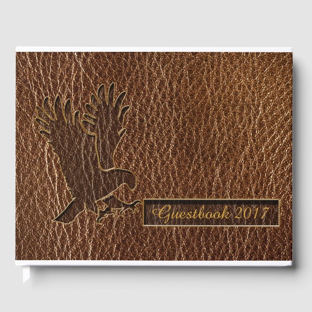 Leather-Look Eagle Guest Book (Front)
