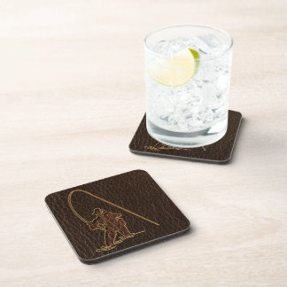 Leather-Look Fisherman Dark Coaster